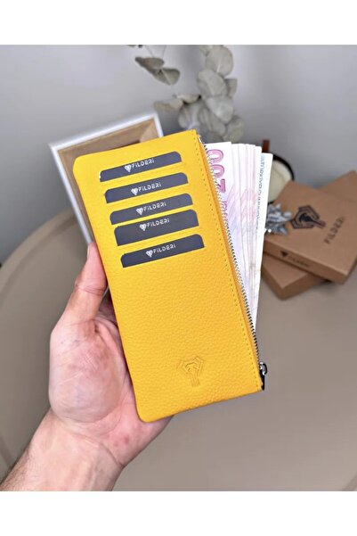 Fil Deri Genuine Leather Long Card Holder with Coin Compartment 2127