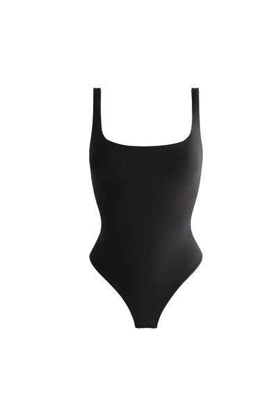 AQUELLA Black bodysuit with snaps