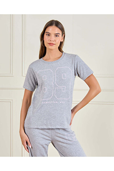 REDTAG Women Grey Casual T-Shirt