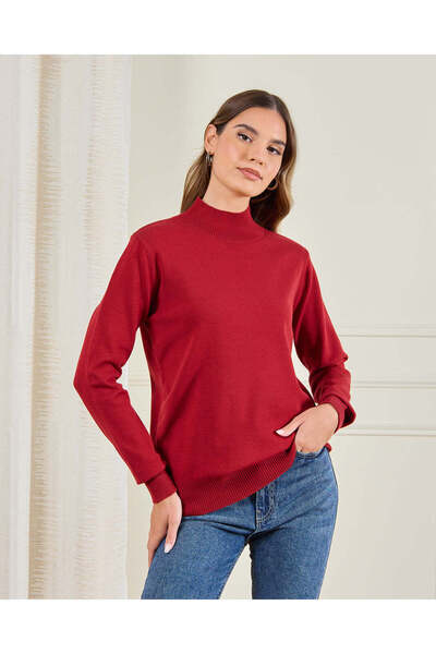 REDTAG كنزة نسائية حمراء برقبة عالية