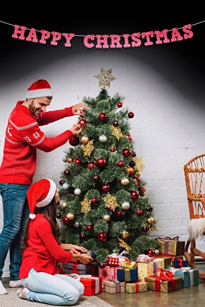 Artikel لافتة مكتوبة لعيد الميلاد السعيد باللون الوردي، يوم خاص، منظمة دعوة، ...