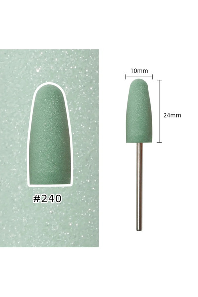 choice2 Green HYTOOS Round Silicone Nail Drill Bits 12*24mm 3/32" Rotary Mani...