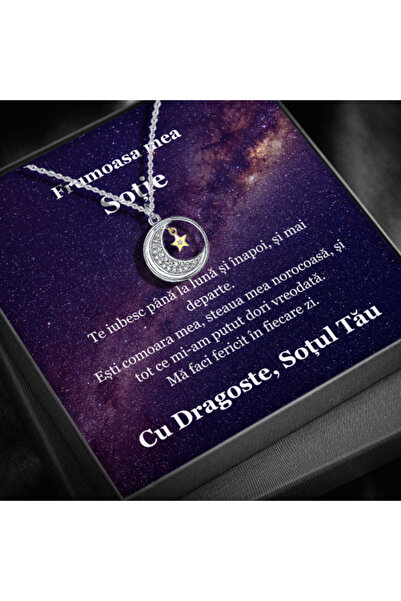AVAMSI Set Cadou Soție – Colier cu Pandativ Lumina lunii din Argint 925 placa...