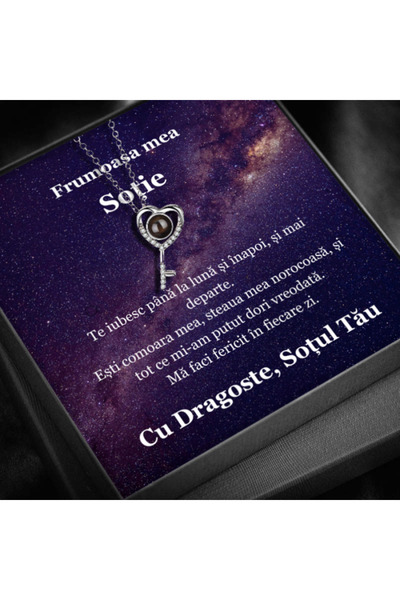 AVAMSI Wife Gift Set – Key of Destiny Pendant Necklace in Rhodium Plated 925 Silver