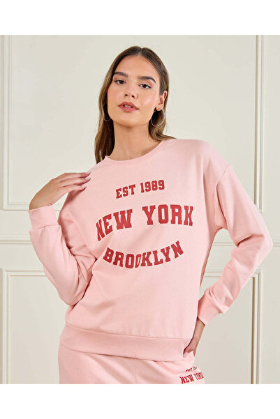 REDTAG Women Pink Printed Sweatshirt