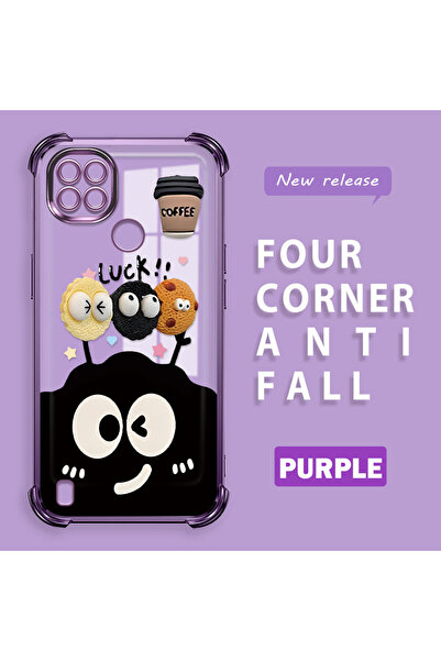 Hontinga حافظة متوافقة مع هاتف Realme C21، حافظة هاتف من السيليكون الشفاف بنم...