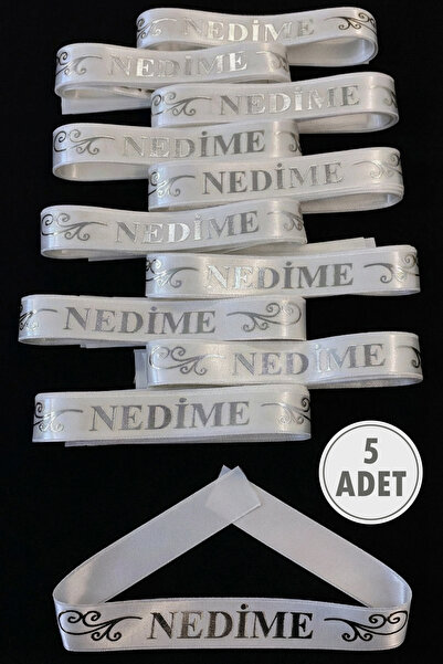 ZEYMERADE Beyaz Gümüş Nedime Kol Kurdele, 5 Adet Kolluk Bileklik Bant, Kına G...