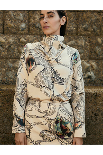 Marks & Spencer Desenli İpek Karışımlı Bluz