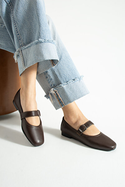 topukludünyası حذاء باليرينا نسائي مريح للارتداء اليومي بمشبك عريض