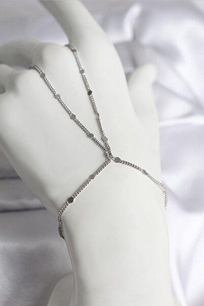 ELİZ BERRA MODA 316L Steel Silver Color Segmented Crushed Chain Model Women's...