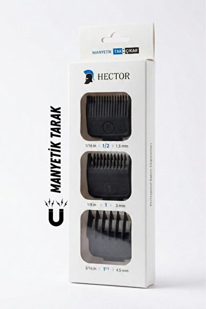 Hector Orijinal Tıraş Makinesi Yedek Mıknatıslı Manyetik Tarak Seti 3'lü