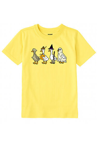 Colermi Cotton Fabric Children's T-Shirt – Costumed Geese Printed