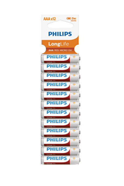 Philips Longlife İnce Kalem Pil AAA (12 Li Paket)