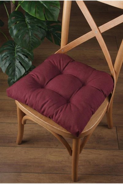 ALTINPAMUK GOLD Pofidik Bordo Pernă pentru scaun cu cusătură specială și șireturi 40x40cm