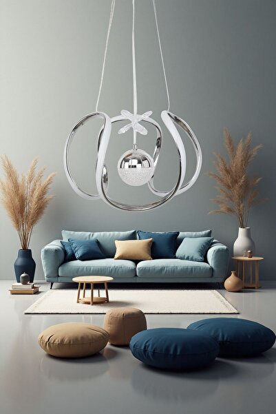 Harnelli 3 Renk Yanabilen Şeker Camlı Modern Ledli Avize