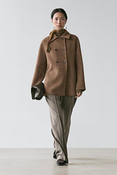 Massimo Dutti Yünlü Kruvaze Palto