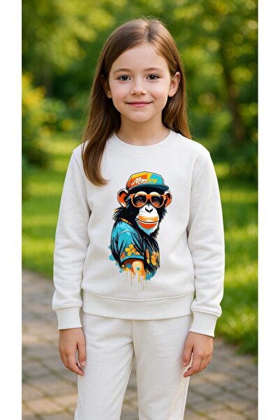 playwear Φούτερ ομάδας COLORFUL MONKEY με στάμπα για κορίτσια και αγόρια, με ...