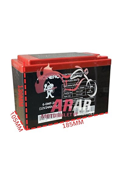 monero 6-DFM-24 / 12V-24 AH ELEKTRİKLİ BİSİKLET YATIK AKÜ-ARR60077