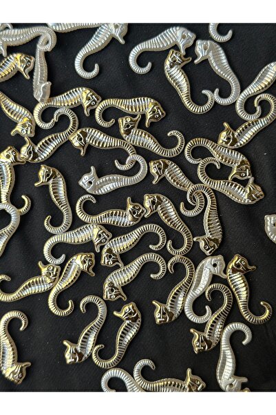 Bijumix Aksesuar 30 Adet Denizatı Boncuk Beyaz Altın Sarısı Kaplama 27,2 mm T...