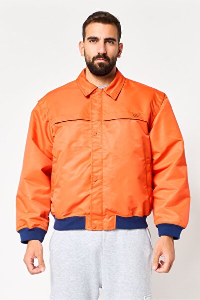 adidas Men Sportswear Fit Long Sleeve Outdoor Bomber Jacket, Orange