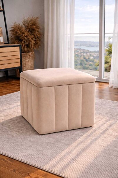 İMOKA DİZAYN PALE Babyface Kum Beji Sandıklı Dekoratif Puf