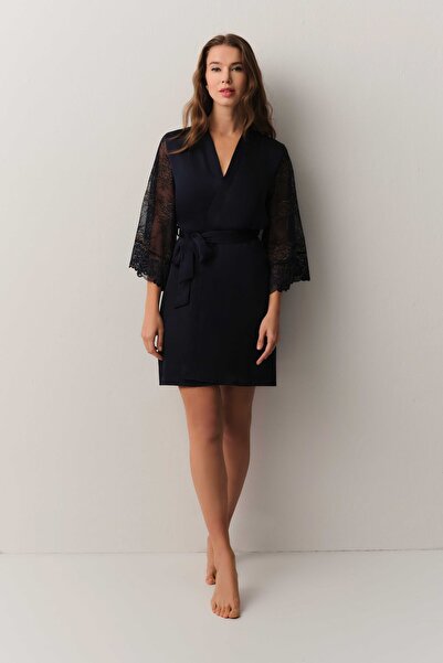 SUWEN Pearl Dantelli Kısa Sabahlık