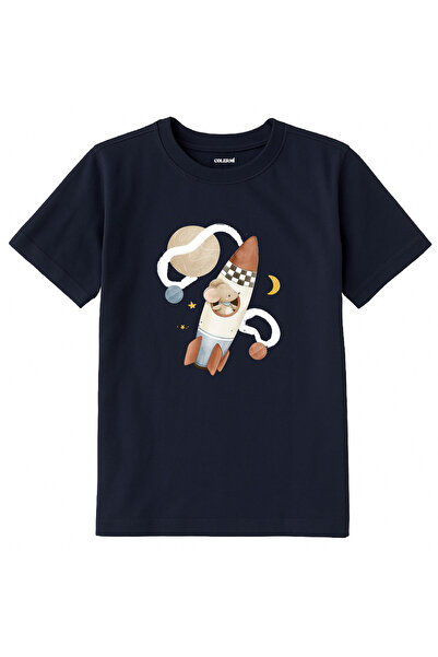 Colermi Cotton Fabric Children's T-Shirt – Space Rocket Printed T-Shirt