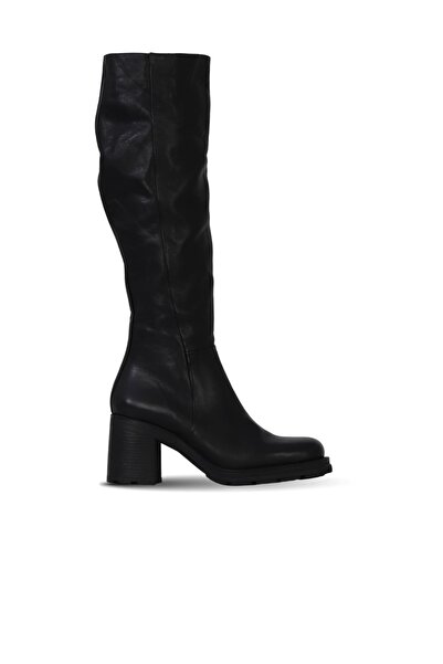 Bueno Shoes Black Leather Women's Heeled Boots 01Wf3603