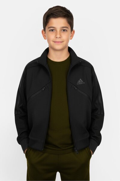 adidas جاكيت رياضي للأطفال الأولاد من ماركة تيرو، أسود اللون