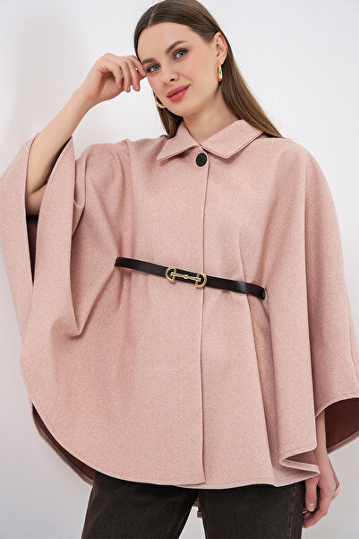 Bigdart Women's Belted Cashmere Poncho 9170 - Powder