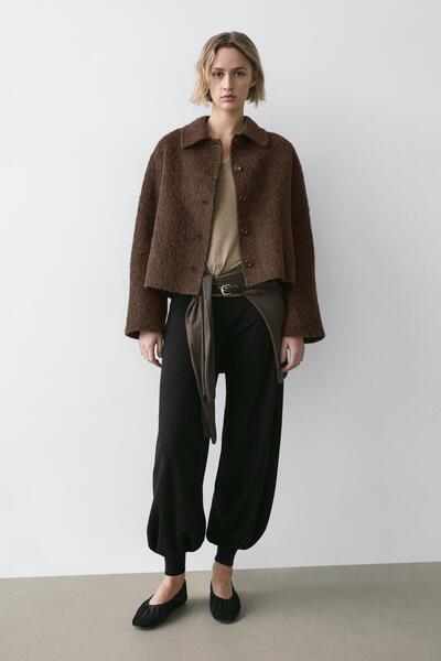 Massimo Dutti Alpaka yünlü gömlek yakalı ceket