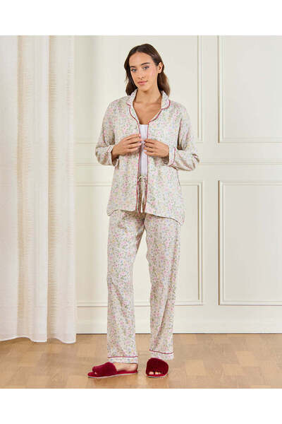 REDTAG Women White Printed Pyjama Set (2 Piece)