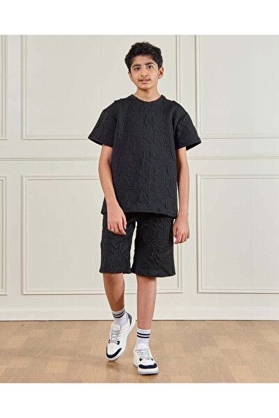 REDTAG Senior Boys Black Casual Set (2 Piece)