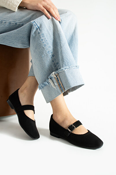 topukludünyası حذاء باليرينا نسائي مريح للارتداء اليومي بمشبك عريض