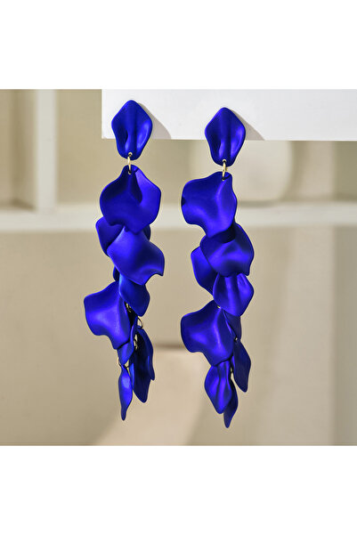 Choice BLUE Flower Long Bohemian Drop Earrings for Women Red Petal Acrylic Ta...