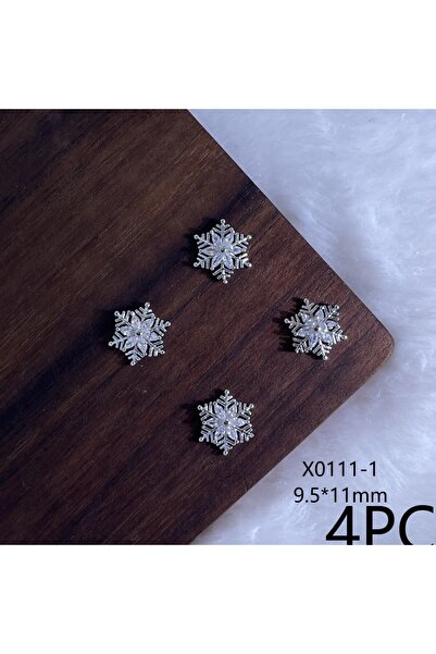 Choice X0111-1 4 قطع من أحجار الراين الزركونية اللامعة على شكل ندفة ثلجية معد...