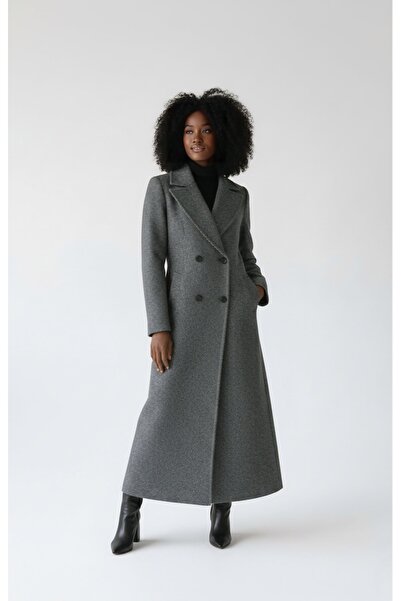 chwain Long Houndstooth Coat