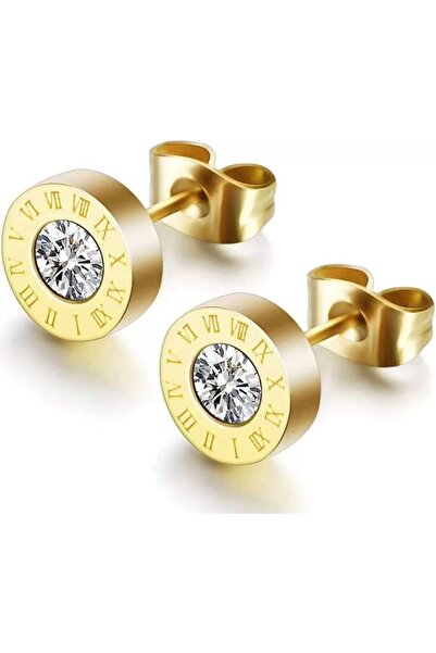 Choice S2-2pcs-golden 2Pcs 316 Stainless Steel Round Shine AAA CZ Diameter Ro...