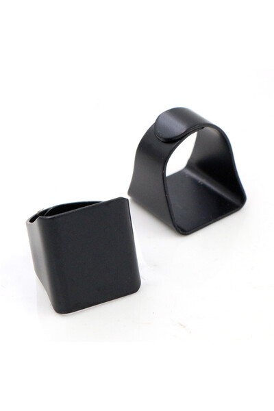 Choice طقم حلقات مربعة قابلة للتعديل من النحاس المطلي بستة ألوان، أسود، 20 مم...