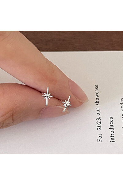 Choice قطعتان من أقراط فضية عيار 14925 بتصميمات صغيرة على شكل نجمة وقلب وفراش...