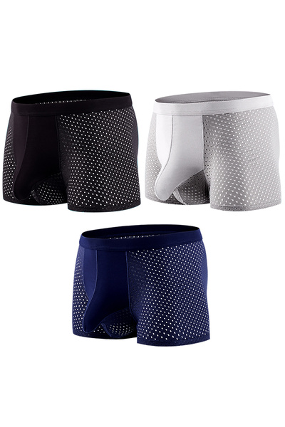 L&Wen 3 Pack Men's Underwear Ice Silk Bullet Separation Thin Section Soft Qui...