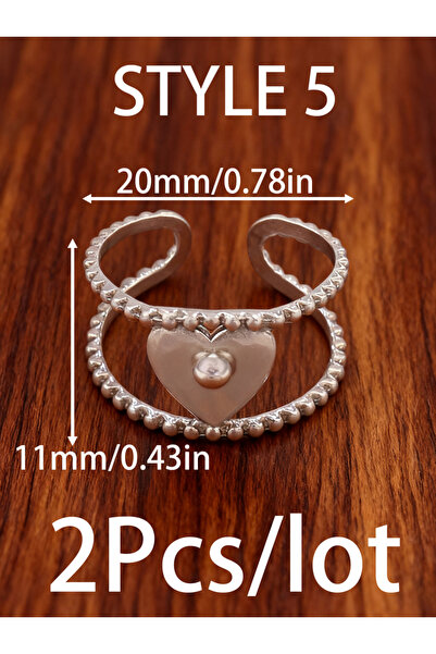 Choice D6809 2Pcs Stainless Steel Starfish Adjustable Open Rings Settings Geo...