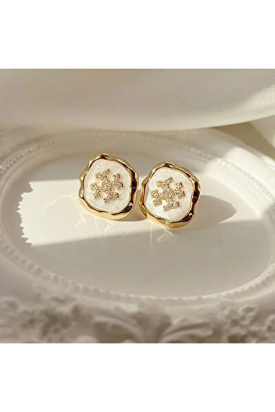 Choice أقراط مرصعة على شكل ندفة ثلج بيضاء، هدية رومانسية شتوية للنساء والفتيا...