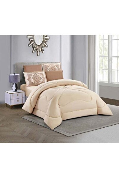 NOON طقم مفروشات فاخر مزدوج من الألياف الدقيقة، 4 قطع