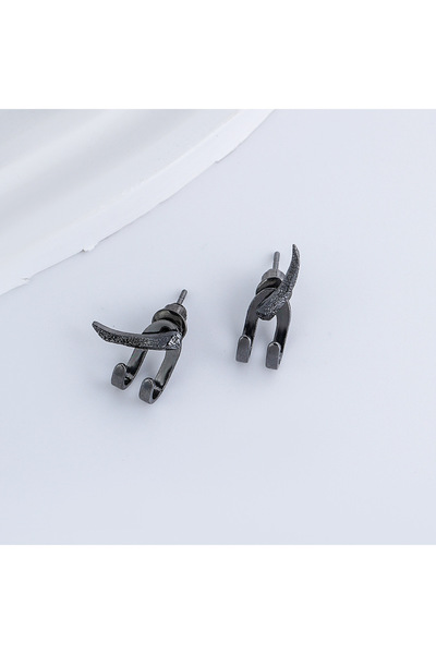 Choice Black pair Vintage Fashion Charm Punk Earring for Men Detachable Dual ...