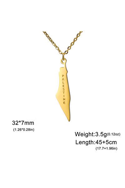 Choice قلادة من الفولاذ المقاوم للصدأ مطلية باللون الذهبي، بطول 45-50 سم، علي...