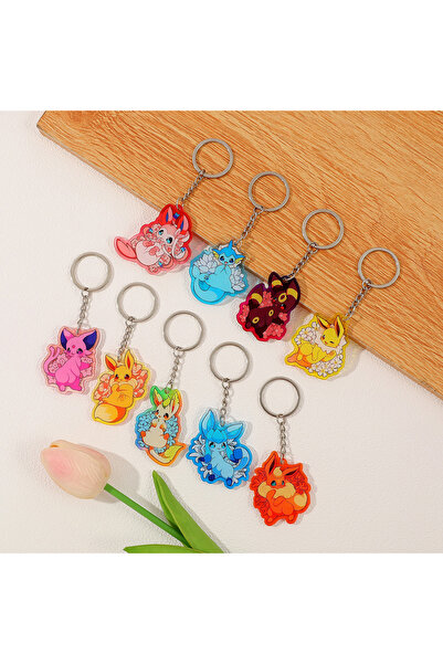 Choice SS0424(SUIJI9GE) 1PC/9PCS Acrylic keychains featuring Eevee and its ev...