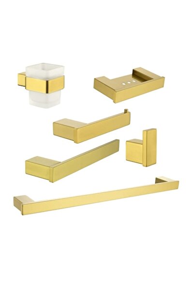 Radinavico Set of 6 bathroom accessories, Radinavico, stainless steel, brushe...