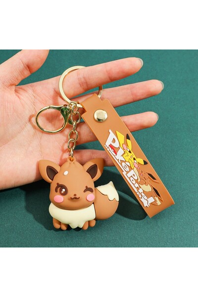 Choice KC3978 Pokémon Eevee Keychain Evolution Set, Pikachu Eevee Charmander ...