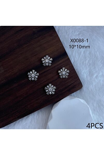 Choice X0088-1 4 قطع من أحجار الراين الزركونية المعدنية اللامعة على شكل ندفة ...